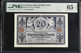 Germany 20 Mark 1915 P 63 Gem UNC PMG 65 EPQ