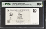 Zimbabwe 50 Cents 2006 P 36 Gem UNC PMG 66 EPQ