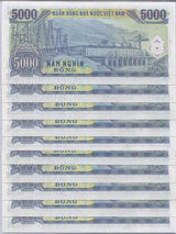 Vietnam 5000 Dong 1991 P 108 UNC LOT 10 PCS