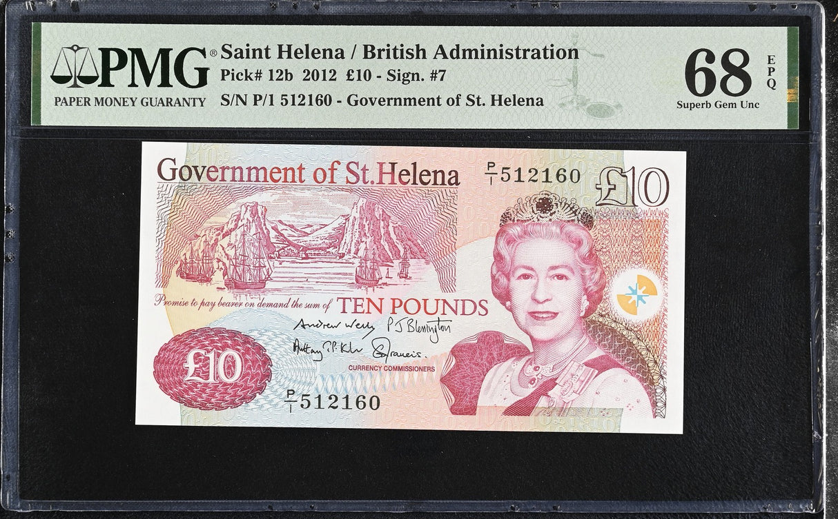 St. Helena 10 Pounds 2012 P 12 b Superb Gem UNC PMG 68 EPQ