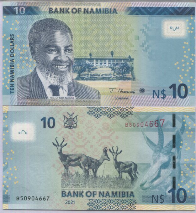 Namibia 10 Dollars 2021 P 16 b UNC