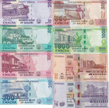 Malawi Set 8 UNC 20 50 100 200 500 1000 2000 (BROWN) 5000 Random Date P 63-71