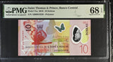 Saint Thomas & Prince 10 Dobras 2016 P 71 a Superb Gem UNC PMG 68 EPQ TOP POP