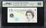 Great Britain 5 Pounds 2002 ND 2012 P 391 d Gem UNC PMG 66 EPQ
