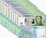Argentina 5 Pesos 2015 P 359 UNC, General José de San Martín LOT 10 PCS