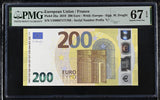 Euro 200 Euro France 2019 P 25 u Superb Gem UNC PMG 67 EPQ Cantilever bridge