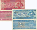 Netherlands Antilles Set 2 PCS 1 2 1/2 Gulden 1970 P 20 P 21 UNC