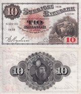 Sweden 10 Kronor 1938 P 34 u Random Sign UNC