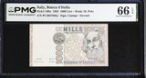 Italy 1000 Lire 1982 P 109 a Gem UNC PMG 66 EPQ ,WTM M. Polo