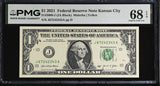 United States 1 Dollar Usa 2021 P 549 J Kansas Superb Gem UNC PMG 68 EPQ TOP POP