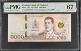 Thailand 1000 Baht ND 2018 P 139 a Near Solid 7777757 Superb Gem UNC PMG 67 EPQ