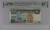 Singapore 5 Dollars ND 1989 P 19 a Superb Gem UNC PMG 67 EPQ