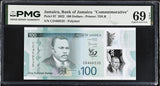 Jamaica 100 Dollars 2022 P 97 Commemorative Superb Gem UNC PMG 69 EPQ