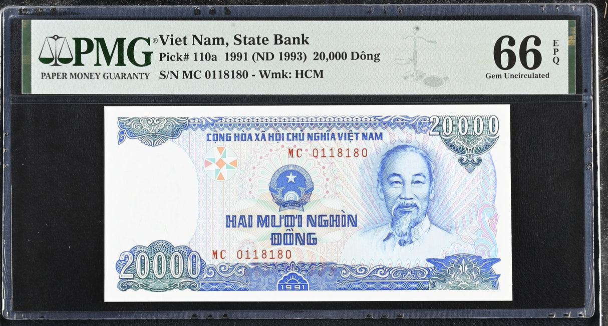 Vietnam 20000 Dong 1991 ND 1993 P 110 a GEM UNC PMG 66 EPQ