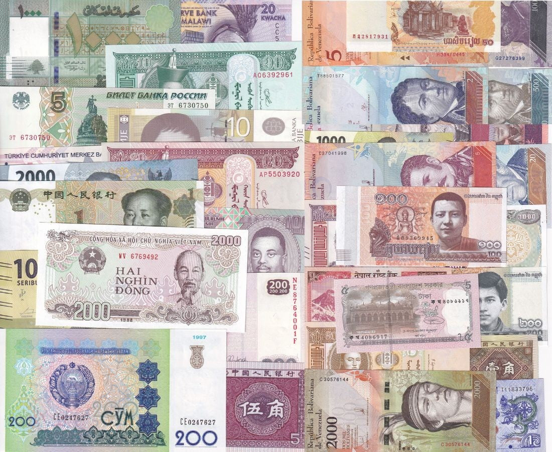 World Notes Collectible Lot Set 35 Pcs different notes ALL UNC