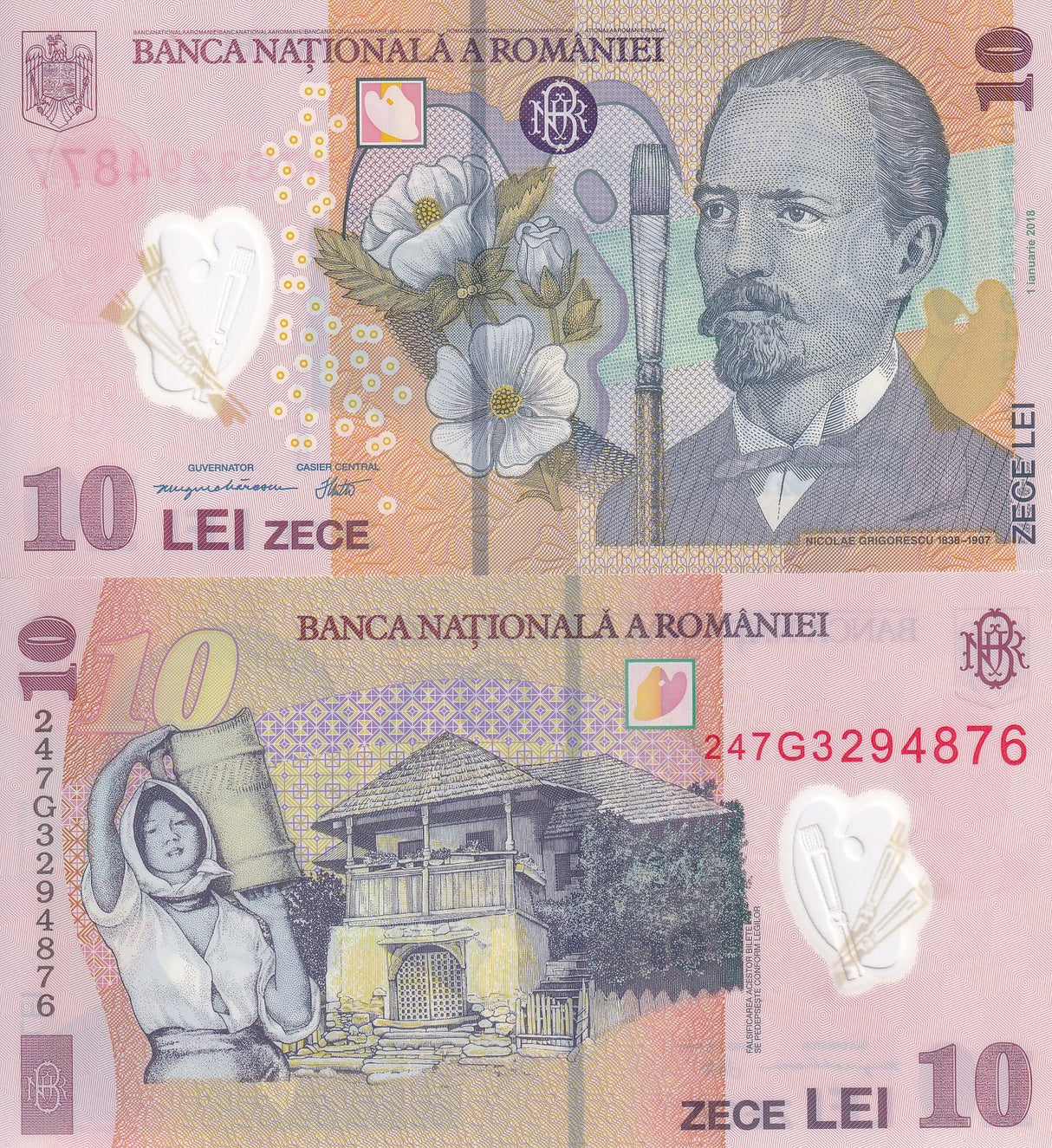 Romania 10 Leu 2018/2024 P 119 Polymer UNC