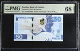 Zambia 50 Kwacha 2024 P 64 a Superb Gem UNC PMG 68 EPQ TOP POP