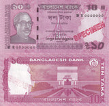 Bangladesh set 4 UNC 2 5 10 20 Taka 2014-2022 P 52 54 55 64 SPECIMEN
