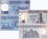 Libya Set 2 Pcs 1 5 Dinar 2019 2025 P 85 P NEW Polymer UNC
