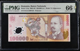 Romania 100000 Lei 2001 P 114 a Polymer Gem UNC PMG 66 EPQ