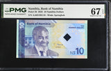 Namibia 10 Dollars 2025 P 20 Superb Gem UNC PMG 67 EPQ TOP POP