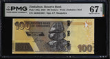 Zimbabwe 100 Dollars 2020 P 106 a Superb Gem UNC PMG 67 EPQ