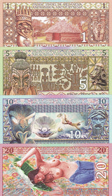 PACIFIC STATES of MMP SET 4 Polymer 1 5 10 20 DOLLARS MASK Woman 2018 Fantasy