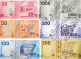 Kyrgyzstan Set 6 Pcs 20 50 100 200 500 1000 Som 2023/2024 P NEW 37 38 39 UNC