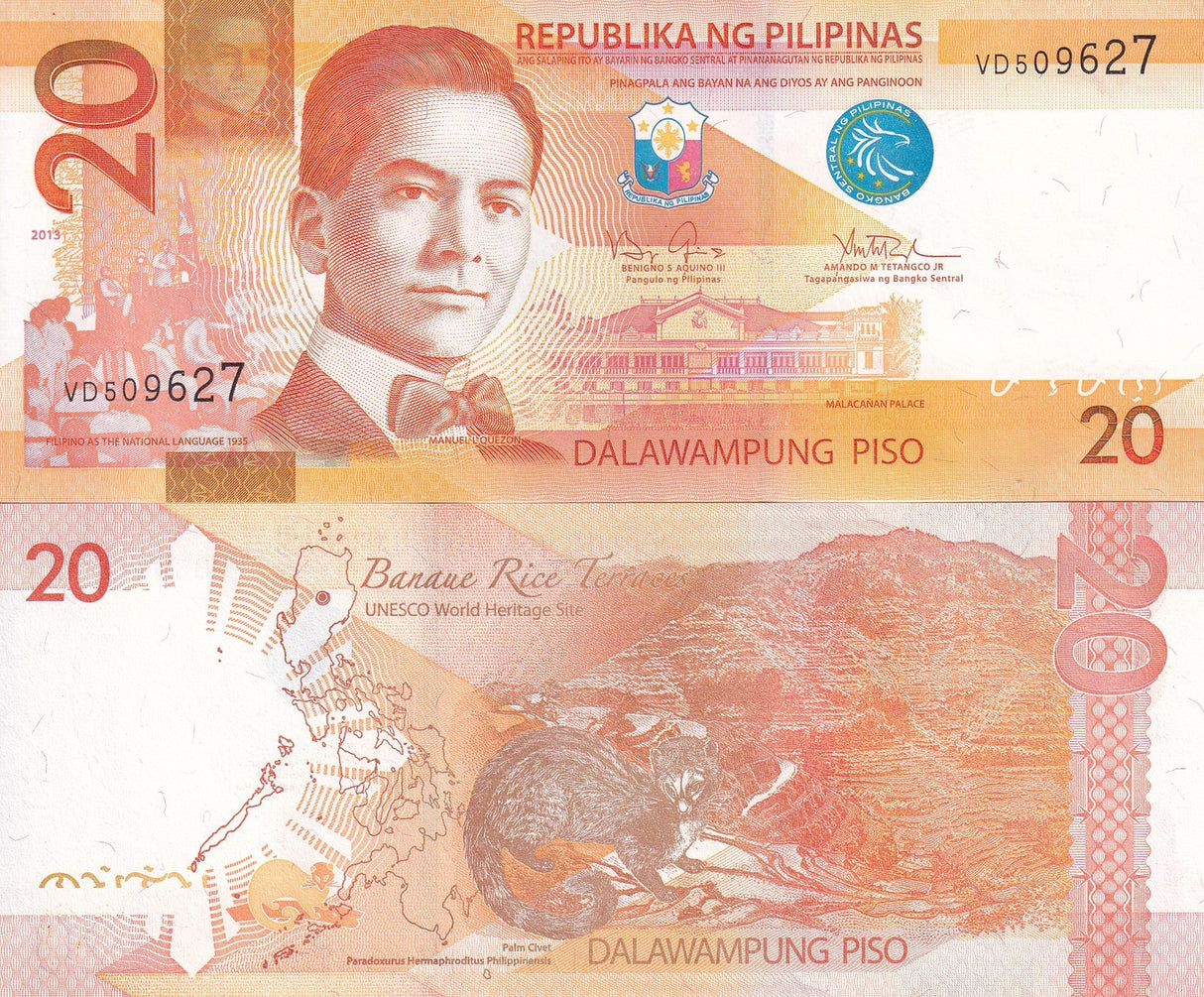 Philippines 20 Piso 2013 P 206 UNC