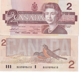 Canada 2 Dollars 1986 P 94 b Thiessen Crow Queen Elizabeth QEII UNC