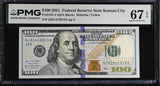 United States 100 Dollars USA 2021 P 555 J Kansas Superb Gem UNC PMG 67 EPQ
