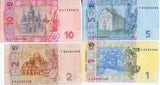 Ukraine Set 4 Pcs 1 2 5 10 Hrivna Random Date P 116 117 118 119 UNC