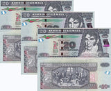 Guatemala 20 Quetzales 2023 P 124 j UNC LOT 3 PCS , Printer PWPW ,Mariano Galvez