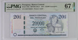 Paraguay 20000 Guaranies 2011 P 230 c Superb Gem UNC PMG 67 EPQ