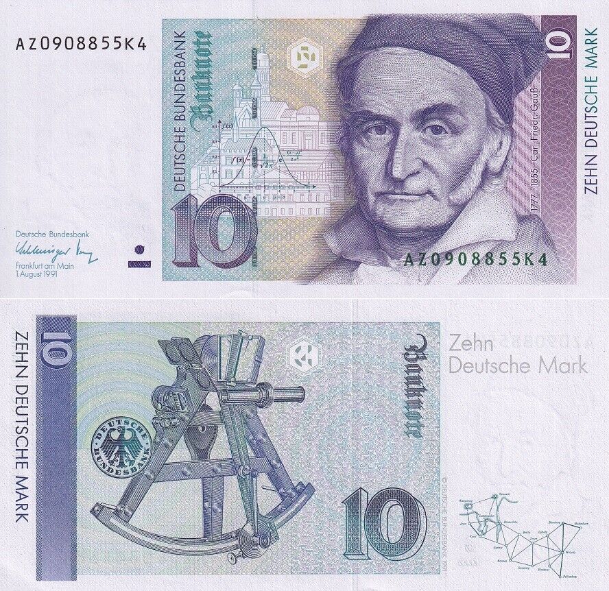 Germany 10 Deutsche Mark 1991 P 38 b AUnc