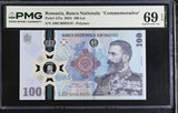 Romania 100 Lei 2024 P 127 a Polymer Commemorative Superb Gem UNC PMG 69 EPQ