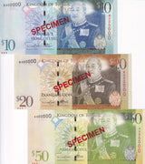 Tonga Set 3 UNC 10 20 50 Pa'anga ND 2014 P 40 41 42 SPECIMEN UNC