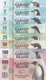 Carney Island Set 8 1 2 5 10 25 50 100 200 500 Dollars 2016 Penguins Fantasy