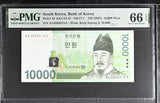 South Korea 10000 Won ND 2007 AA-A P 56 Gem UNC PMG 66 EPQ