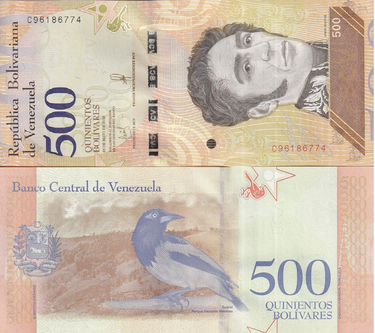 Venezuela 500 Bolivares 2018 P 108 UNC, Turpial bird