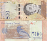 Venezuela 500 Bolivares 2018 P 108 UNC, Turpial bird