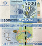 French Pacific Territories 5000 Francs ND 2019 / 2024 P 7 NEW Sign UNC