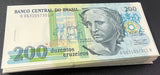 Brazil 200 Cruzeiros ND 1990-1993 P 229 UNC LOT 100 Pcs 1 Bundle