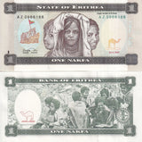 Eritrea 1 Nakfa 1997 P 1* REPLACEMENT AZ Prefix UNC