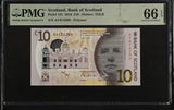 Scotland 10 Pounds 2016 P 131 Gem UNC PMG 66 EPQ