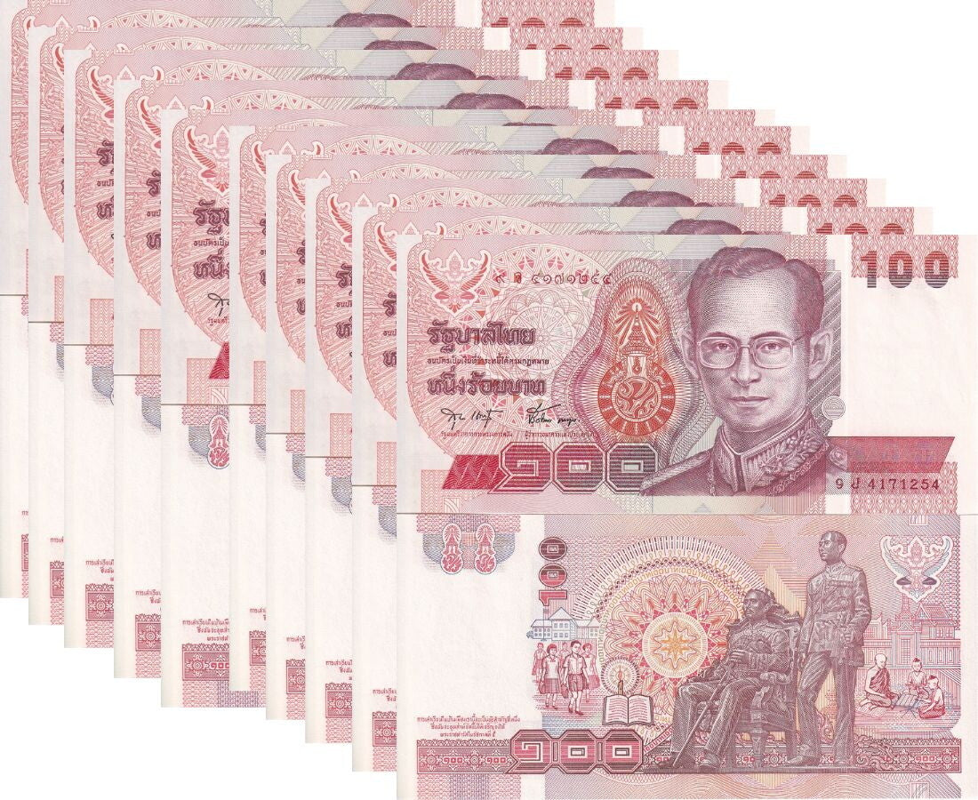 Thailand 100 Baht ND 1994 P 97 Random Sign LOT 10 UNC
