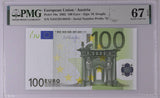 Euro 100 Euro Austria 2002 P 18 n Superb Gem UNC PMG 67 EPQ