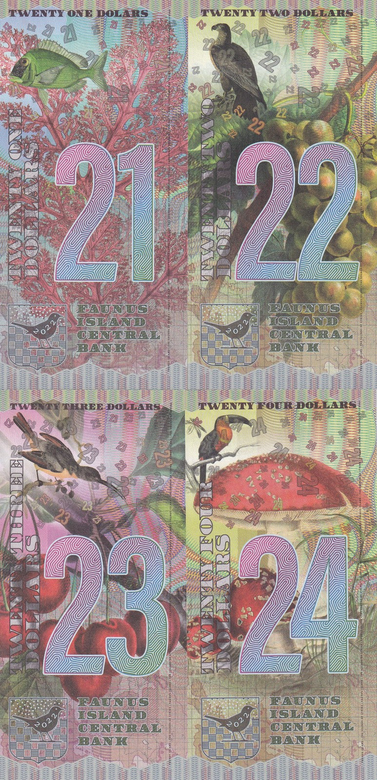 Faunus Island Set 4, 21 22 23 24 Dollars 2022 Fantasy