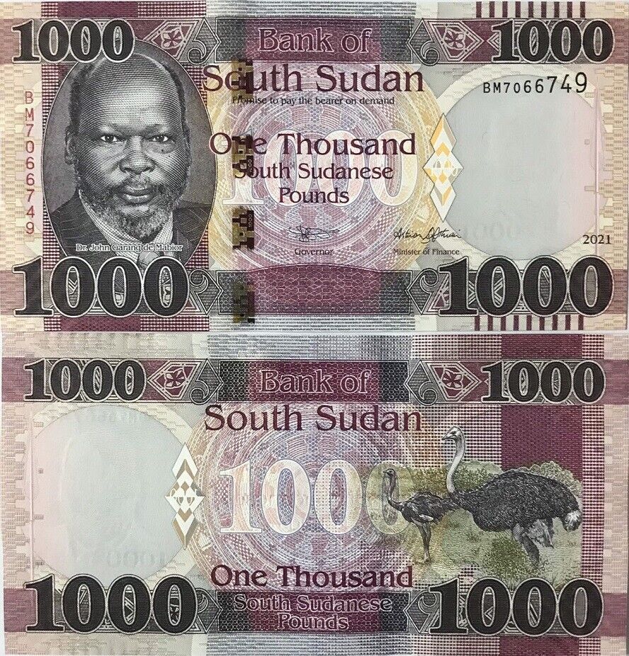 South Sudan 1000 Pound 2021 P 17 AUnc