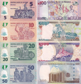 Nigeria Set 8 UNC 5 10 20 50 100 200 500 1000 Naira Random Year P 29 30 - 41